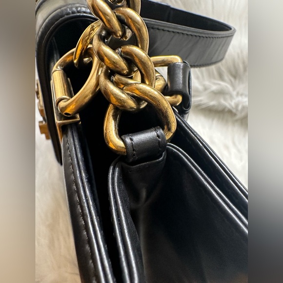 Chanel Calfskin Glazed Black two- way LeBoy Bag with gold/bronze Hardware - Picture 9 of 14